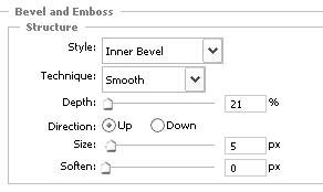 Bevel and Emboss Settings