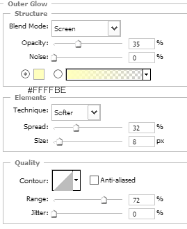 Outer Glow Settings